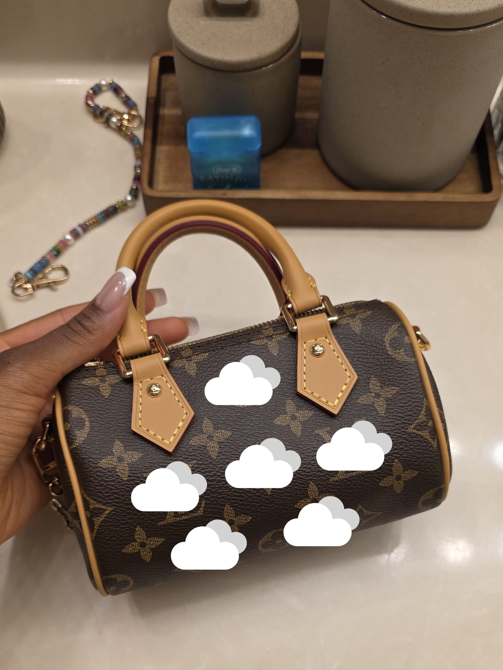 Nano Brown Mini Boston Bag